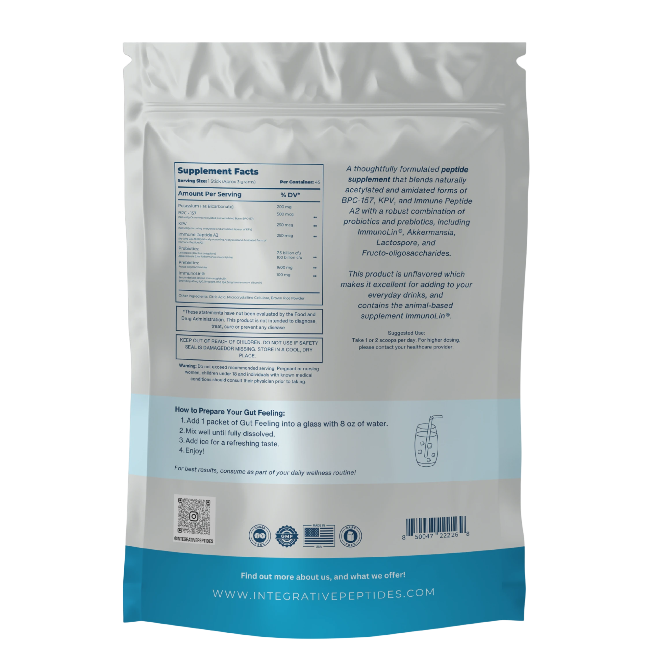 Gut Feeling Travel Sachets – Unflavored Gut Feeling Travel Sachets – Unflavored